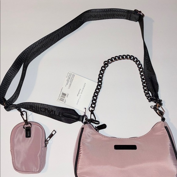 Pink Shoulder Bag with Chain Strap - Picture 1 of 10